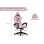 Chaise de bureau Naspaluro ergonomique réglable rose blanc