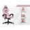 Chaise de bureau Naspaluro ergonomique réglable rose blanc