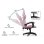 Chaise de bureau Naspaluro ergonomique réglable rose blanc