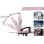 Chaise de bureau Naspaluro ergonomique réglable rose blanc