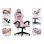 Chaise de bureau Naspaluro ergonomique réglable rose blanc