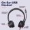 Casque Trust Roha II USB-A avec micro, filaire, usage bureau, noir