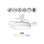 Ventilador de Techo con Luz Bilake ONE 45W 108cm 6 Velocidades Motor DC Aspas Retráctiles Mando