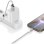 Cabo de carga magnético 3-em-1 Avizar USB-A para USB-C e Lightning 1m