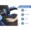 Chaise Naspaluro Ergonomique Gaming Noir et Bleu Réglable