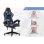 Chaise Naspaluro Ergonomique Gaming Noir et Bleu Réglable