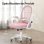 Chaise de bureau Naspaluro rose, ergonomique et maille respirante