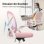 Chaise de bureau Naspaluro rose, ergonomique et maille respirante