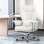 Chaise de bureau Naspaluro cuir PU haut dossier repos-pieds