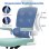 Silla de oficina Naspaluro ergonómica verde con reposabrazos plegables y soporte lumbar