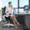 Chaise de bureau Naspaluro ergonomique réglable avec roulettes noir et blanc