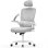 Chaise de bureau ergonomique Naspaluro avec accoudoirs rabat 90° et soutien lombaire gris