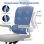 Chaise de bureau ergonomique Naspaluro avec accoudoirs rabat 90° et soutien lombaire gris