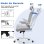 Chaise de bureau ergonomique Naspaluro avec accoudoirs rabat 90° et soutien lombaire gris