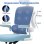 Chaise de bureau ergonomique Naspaluro Bleu accoudoirs pliants