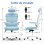 Chaise de bureau ergonomique Naspaluro Bleu accoudoirs pliants