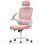Chaise de Bureau Ergonomique Naspaluro Reposabrazos Pliable 90° Support Lombaire Réglable Hauteur Rose