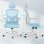 Chaise de bureau Naspaluro ergonomique réglable avec appui-tête bleu