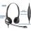 Auriculares Wantek con cable, micrófono y cancelación de ruido, color negro