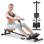 Máquina de Remo Hidráulica HomeFitnessCode 12 Niveles Resistencia 300 kg Pantalla LED