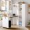 Escritorio Plegable Welltin N880 Blanco 104x160cm con Estantería y USB