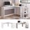 Scrivania angolare bianca N616P 140x140 cm MDF con 2 ripiani