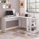 Scrivania angolare bianca N616P 140x140 cm MDF con 2 ripiani