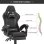 Silla Gaming Naspaluro Ergonómica con Reposapiés y Cojín Lumbar Negra