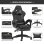 Silla Gaming Naspaluro Ergonómica con Reposapiés y Cojín Lumbar Negra