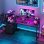 Bureau Gaming Autrucker 148x48 cm Métal LED RGB USB Enchufes