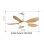 Ventilateur de Plafond avec Lumière Autrucker 54'' ABS 6 Vitesses Télécommande 3 Modes LED