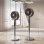 Ventilateur sur Pied Autrucker 12 Vitesses Télécommande LED Oscillation 70°+90° Gris