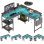 Bureau Gaming Autrucker 140x140cm Acier et MDF LED RGB USB