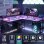 Bureau Gaming Autrucker 140x140cm Acier et MDF LED RGB USB
