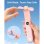 Mini Handventilator Autrucker Rosa Faltbar mit LED-Lampe Akku 6-12h