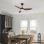Ventilateur de Plafond avec Lumière Autrucker 40W 100cm 6 Vitesses Télécommande Bois