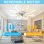 Ventilateur de Plafond avec Lumière Autrucker 90cm 6 Vitesses LED Télécommande App Blanc