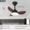 Ventilateur de Plafond avec Lumière Autrucker 40W 65cm 6 Vitesses Télécommande Bois