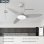 Ventilateur de Plafond avec Lumière Autrucker 40W 100cm 6 Vitesses Télécommande Contrôle Intelligent