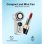 Mini-Handventilator Autrucker 6 Stufen LED-Display 3000mAh Akku Clip