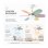 Ventilador de Techo con Luz Bilake Kids Colores Pastel WiFi Aspas Reversibles Ultra Silencioso con Mando