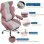Silla Gaming GTPLAYER Ergonómica con Reposapiés Tela Rosa