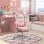 Silla Gamer Welltin Rosa Reclinable con Orejas de Gato y Reposapiés