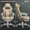 Cadeira Gamer Welltin T1008-01-11148 Creme Cafe Reposapies Lombar