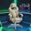 Cadeira Gamer Welltin T1008-01-11148 Creme Cafe Reposapies Lombar