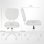 Cadeira de escritorio Welltin T1008 Branco Altura ajustavel 42-52 cm
