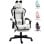 Sedia Gaming Bianca Ergonomica con Design Barba Di Gatto