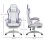 Silla gaming Welltin 921-618V02WT ergonómica blanca con reposapiés y soporte lumbar