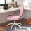 Silla de escritorio Welltin 921-687V00PK rosa sin brazos altura ajustable 120 kg