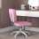 Silla de escritorio Welltin 921-687V00PK rosa sin brazos altura ajustable 120 kg